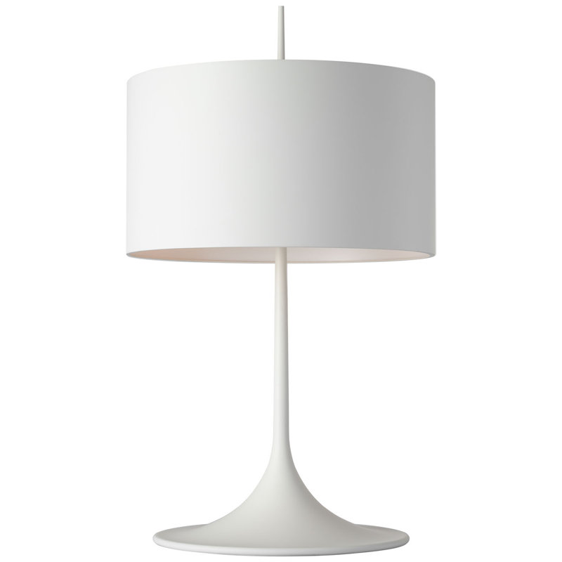 Barbara Barry Spinet 26" Modern Trumpet Table Lamp with Shade, White, White