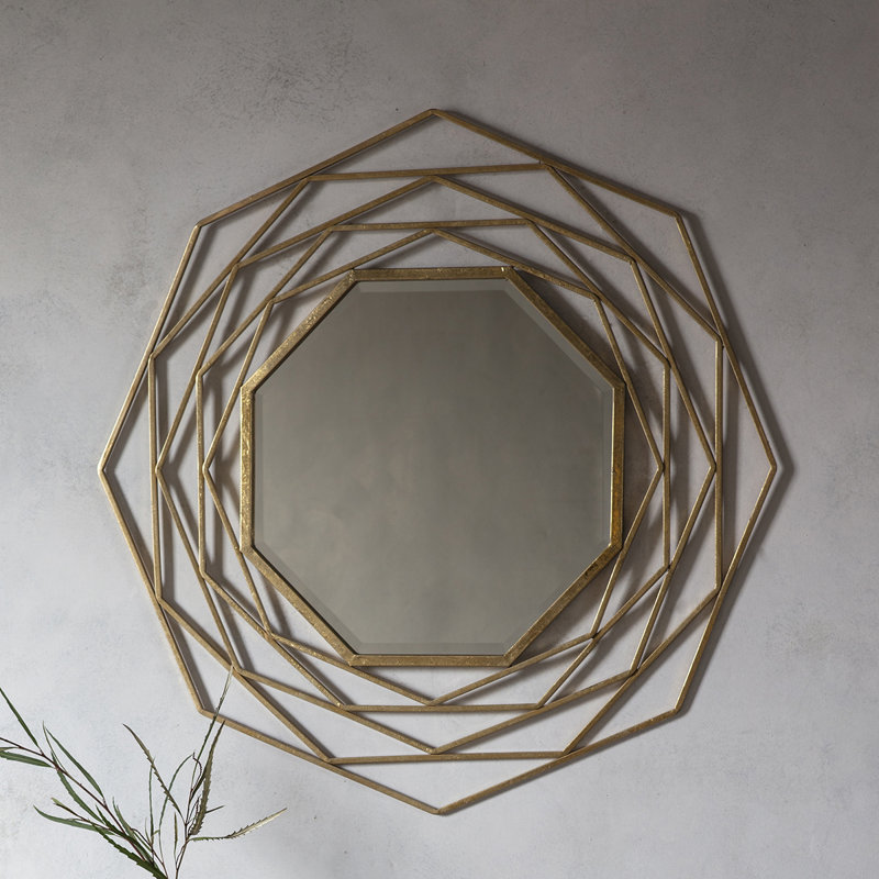 Metal Octagon Wall Mirror