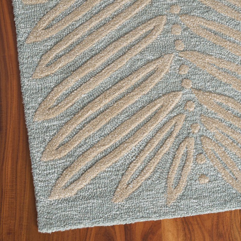 Geraro Martha Stewart Hand Tufted Wool/Viscose Geometric Rug in Milk Pail Green, Rectangle 9' x 12'