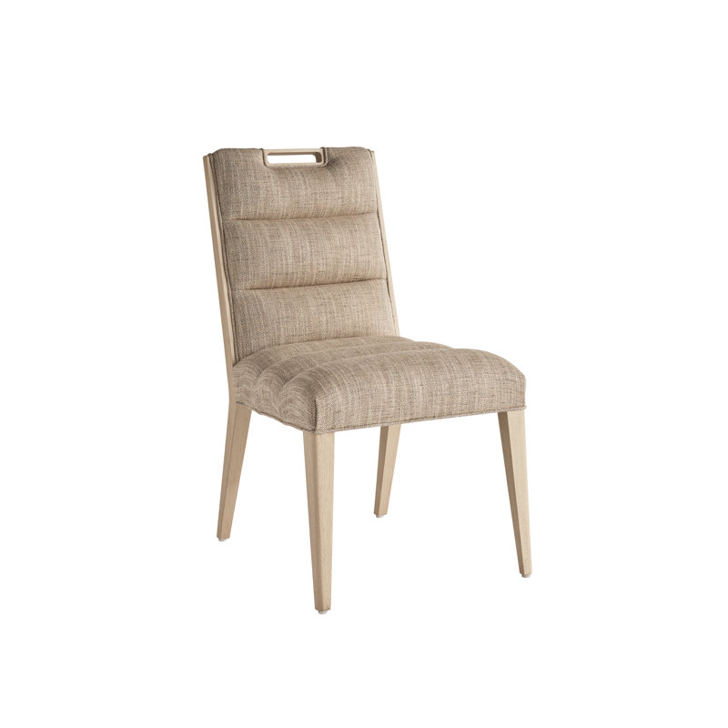 Sunset Key Aiden Upholstered Back Side Chair, Taupe/Gray Polyester