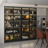 Abeeda Glass Door Dining Cabinet With Lighting