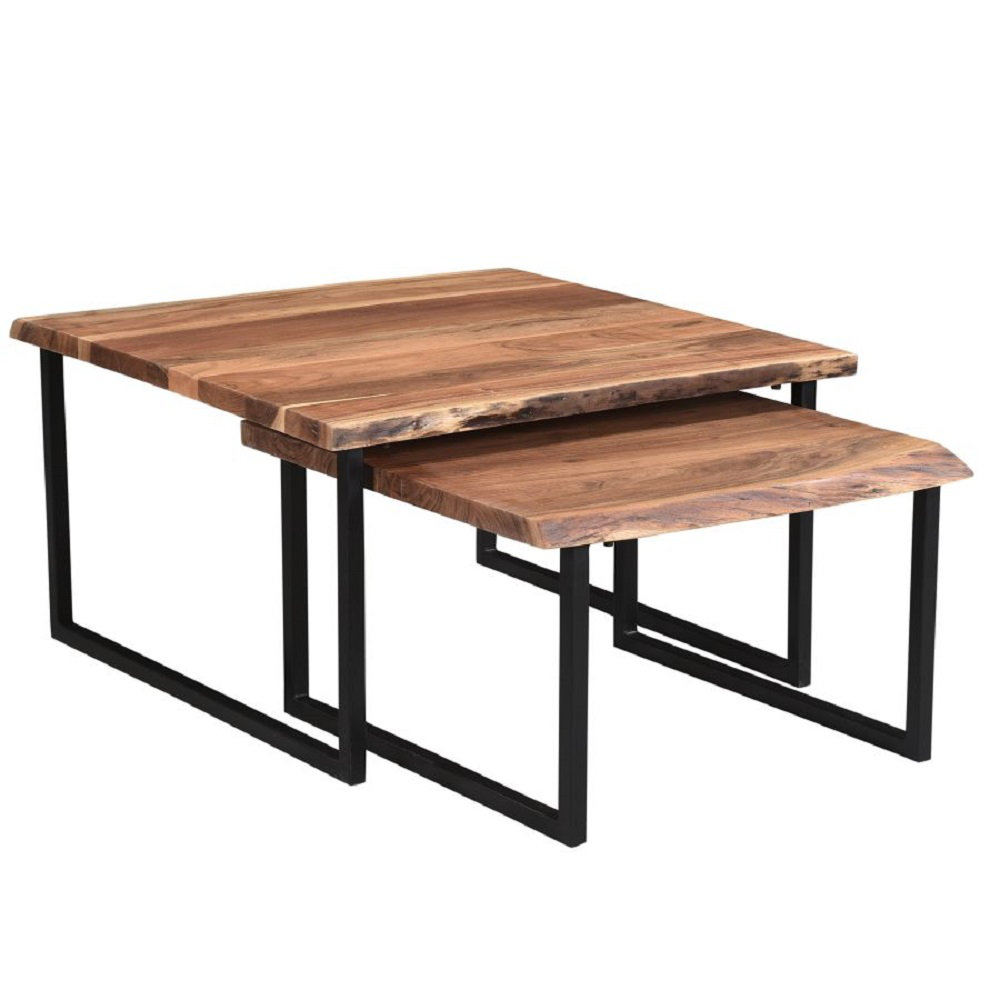 Millwood Pines Mullica Solid Wood Top Nesting Coffee Table | Wayfair