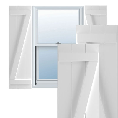 True Fit PVC Joined Board-n-Batten Shutters w/Z-Bar