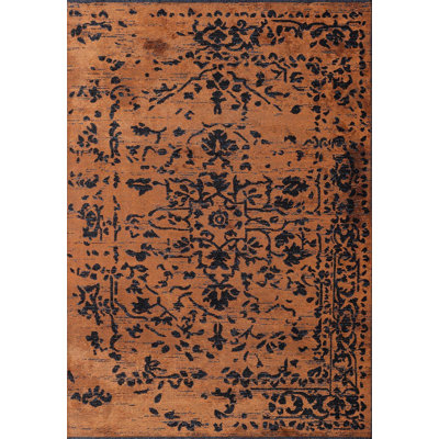 Alves Rectangle Vintage Look Cotton and Viscose Indoor / Outdoor Area Rug