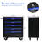 5 Drawers Workshop Cart - Black Blue, Removable And Attachable, 4" , Functional One Side With Pull Handle, Spacious Interior