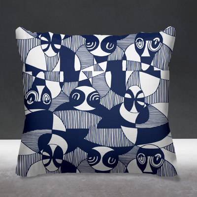 Olowo Abstract Outdoor Reversible Throw Pillow