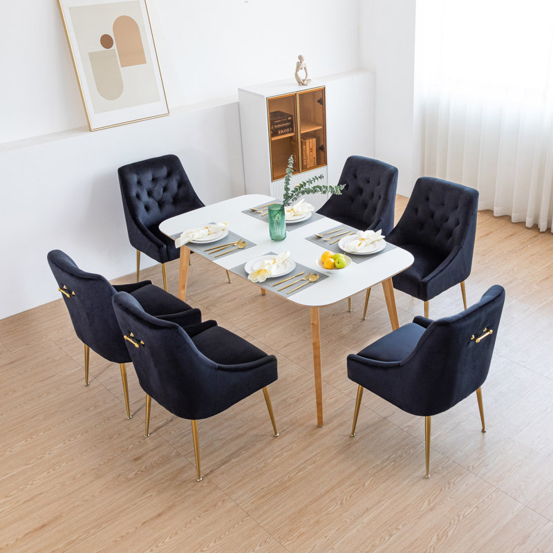 Chaise parsons en velours Julietta, Noir