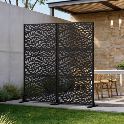 72-in H x 70-in W x 16-in D Metal Outdoor Garden Privacy Screen Fence Panel