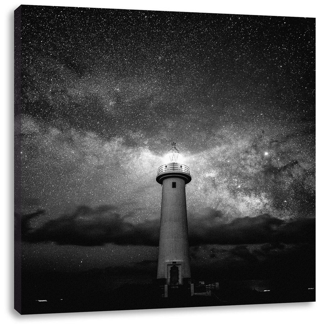 Leinwandbild Leuchtturm in sternenklarer Nacht