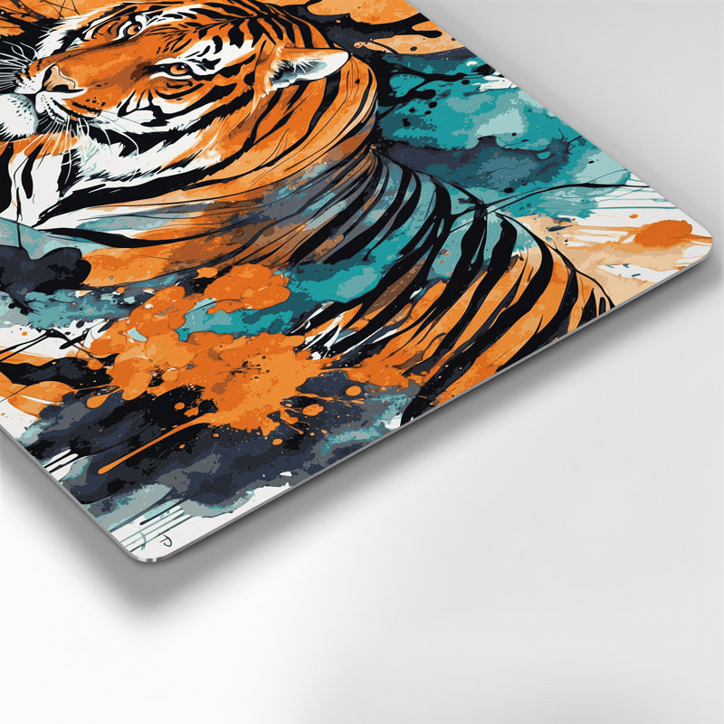 «Big Cats Tigers», art mural en métal brun, H 12 po x l 18 po