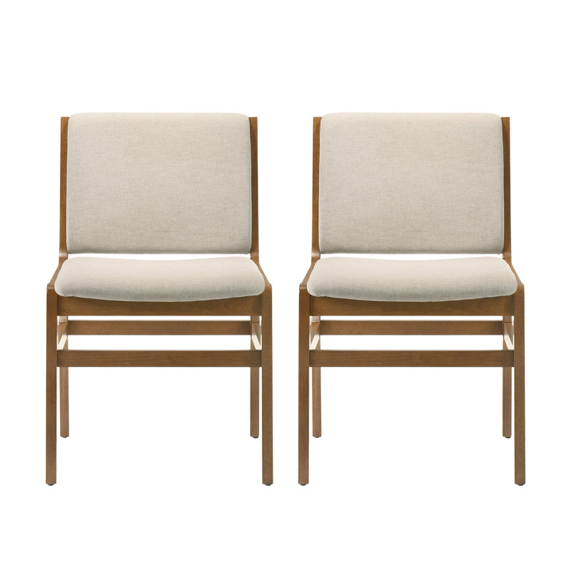 Chaises d'appoint Alagie, Blé, Noyer, Ensemble de 2