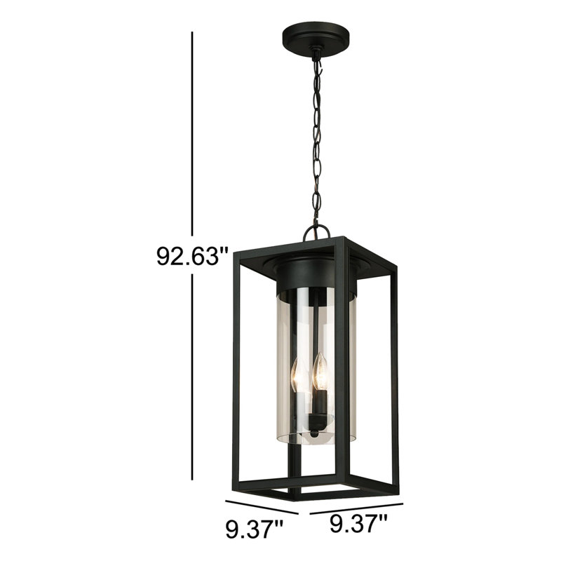 Lanterne suspendue d'extérieur à 3 lumières H 20,63 po Damarcus, Bronze huilé