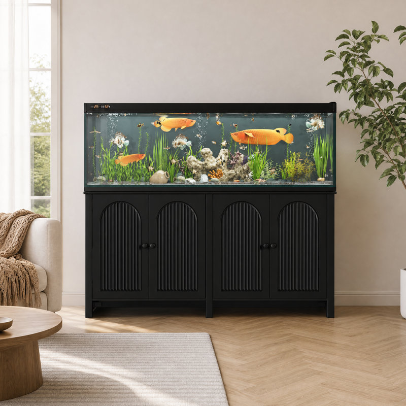 Support d'aquarium robuste de 60 po avec prise de courant et armoires de rangement, 180 gallons (H 30 po x l 60 po x P 24 po)