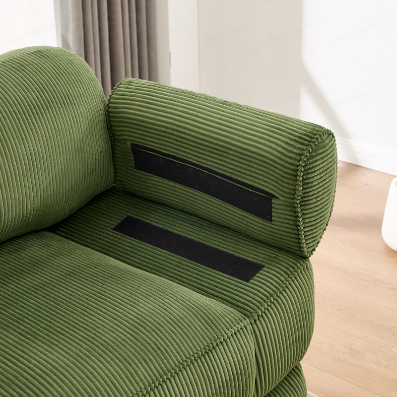 Canapé modulaire en U Cloud Couch, canapé 2 places avec 2 repose-pieds, coussins de siège épais et confortables, tissu en velours côtelé respirant