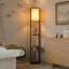 Lampe sur pied DEL à 3 tablettes avec abat-jour carré en tissu Maxwell 63 po.-134623859-134623860