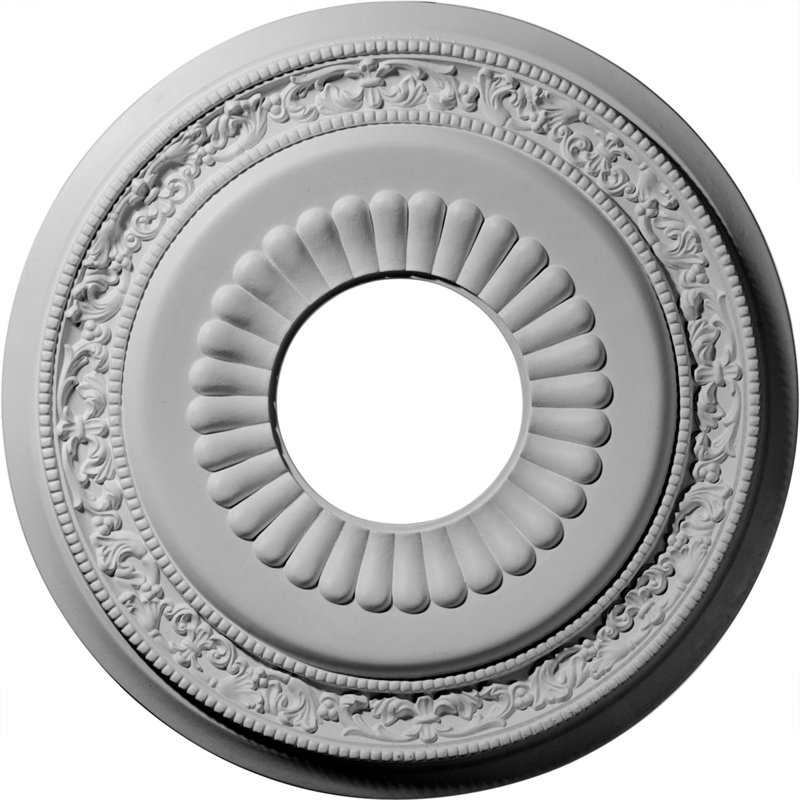 Endurathane Lauren Ceiling Medallion, 20 5/8"OD x 6 1/4"ID x 1 3/8"P (Fits Canopies up to 6 1/4"), Factory Primed, Primed