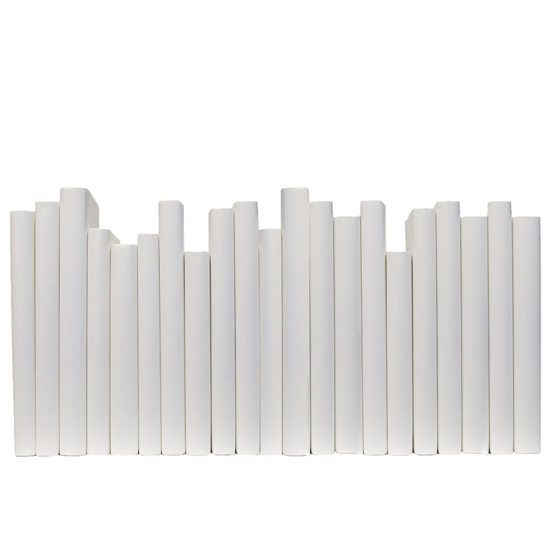 Decorative Books - Snowfall Oversized Paper Wrapped Books - White Books By The Foot, 21