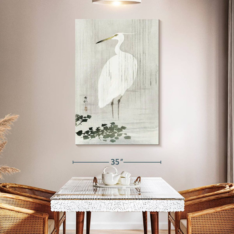 Brampt Egret In Rain, 51" H x 34" W