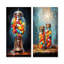 Popart Glitzy Gumballs Portrait - ensemble de 2 impressions sur toile Popart abstraites-102572511-102572508