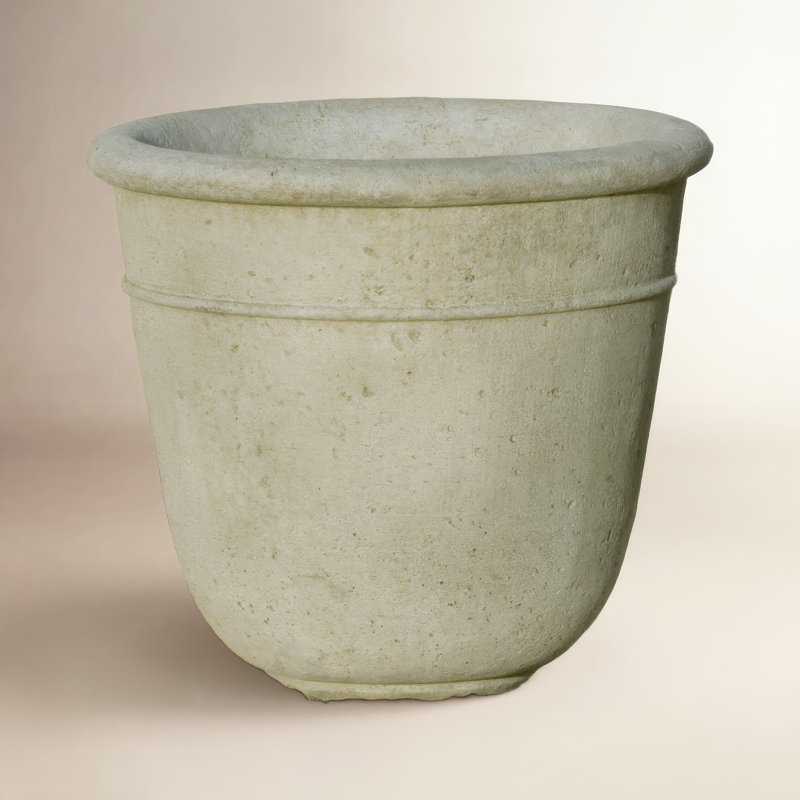 Pot à fleurs en pierre Carema, Vert, H 13,75 po x l 16 po x P 16 po