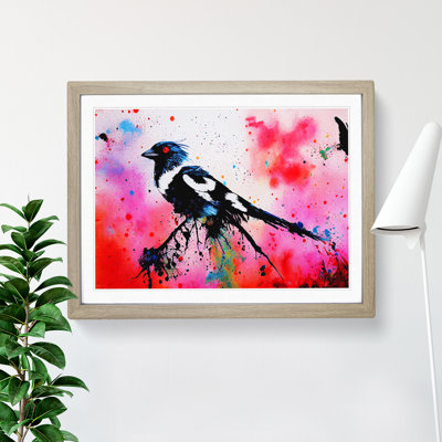 Magpie Bird Splash Vol.3 Abstract 1 Piece Single Picture Frame Painting