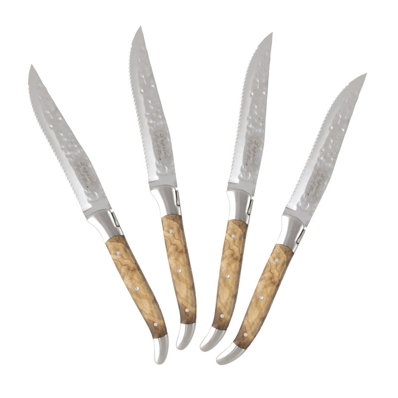 French Home Laguiole Connoisseur Olivewood BBQ Steak Knive Set, Olivewood