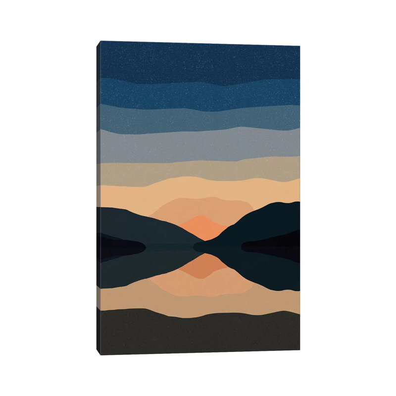 «Sunset Mountain Reflection» par Alisa Galitsyna, impression sur toile tendue, H 12 po x l 8 po x P 0,75 po