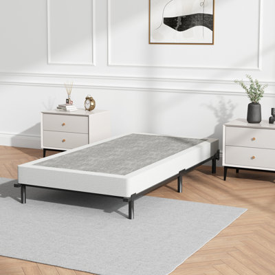 Sommier tapissier bas avec couvre-matelas en tissu à assemblage facile
