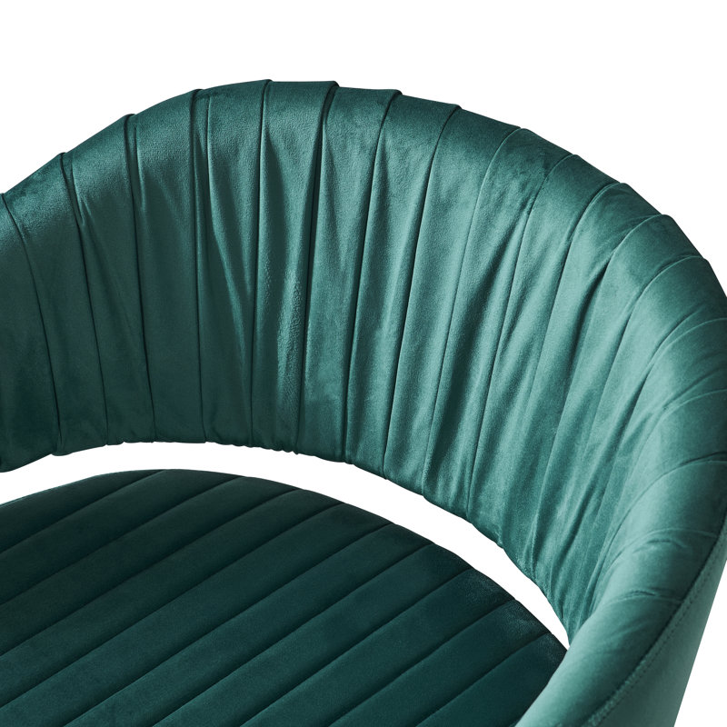 Everly Quinn Velvet Task Chair, Green