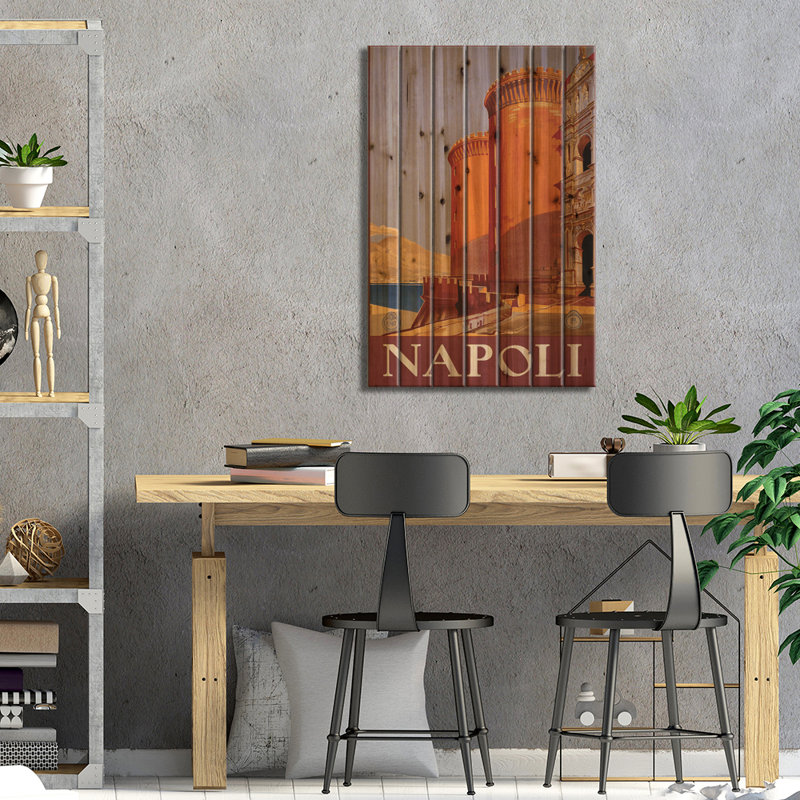 Affiche de voyage Napoli, H 26 po x l 18 po x P 1,5 po