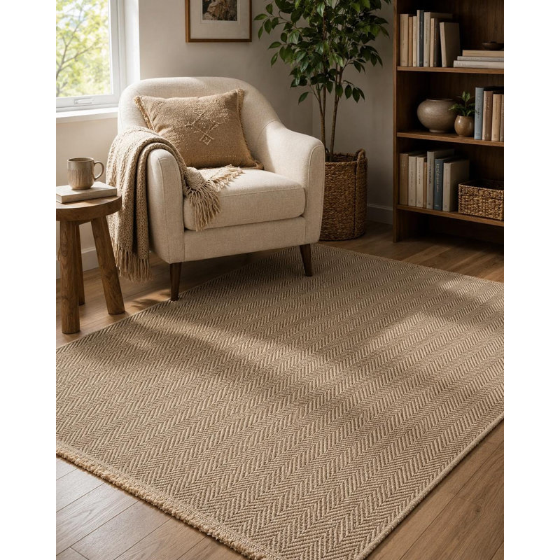 Brown textured flatweave machine-woven polypropylene area rug design, Medium — 5'3" x 7'7"
