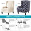 Housse de canapé pour tabouret 2 pièces à imprimé tigre - Housses pour fauteuil à oreilles, détachables et lavables-1676284459