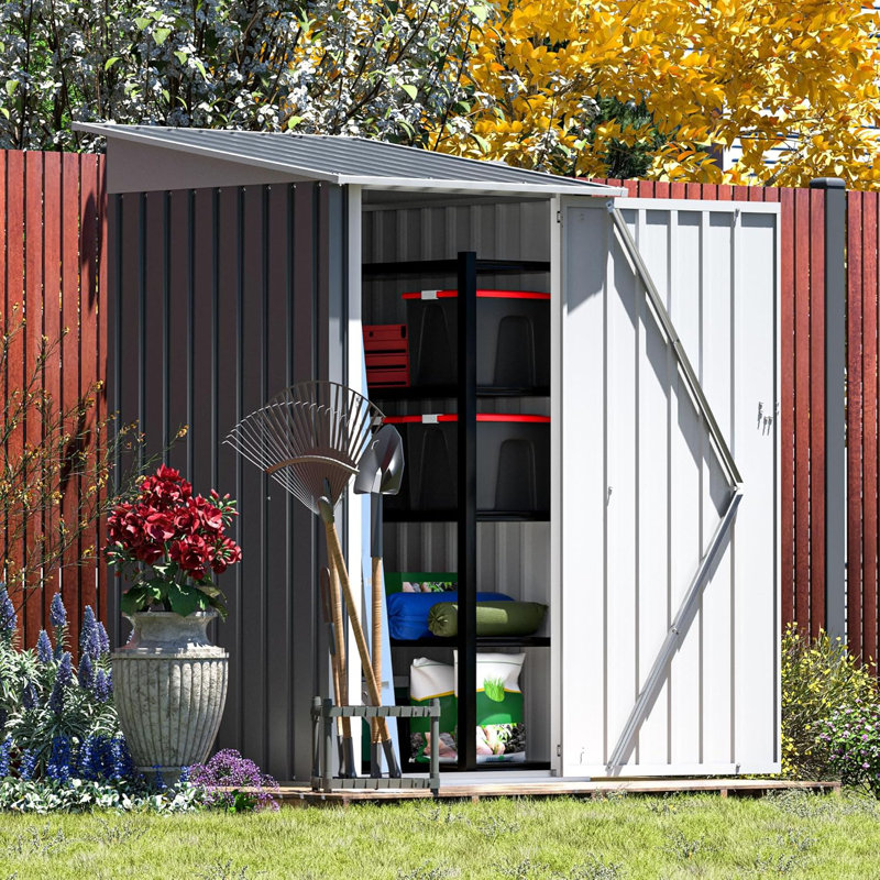 Remise de rangement 9 x 4 pi pour grand rangement en métal pour jardin, 3 pi x 3 pi