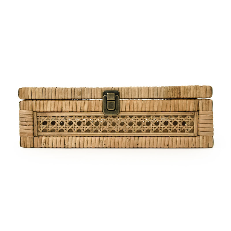 Hand Woven Rattan Metal Storage Bin
