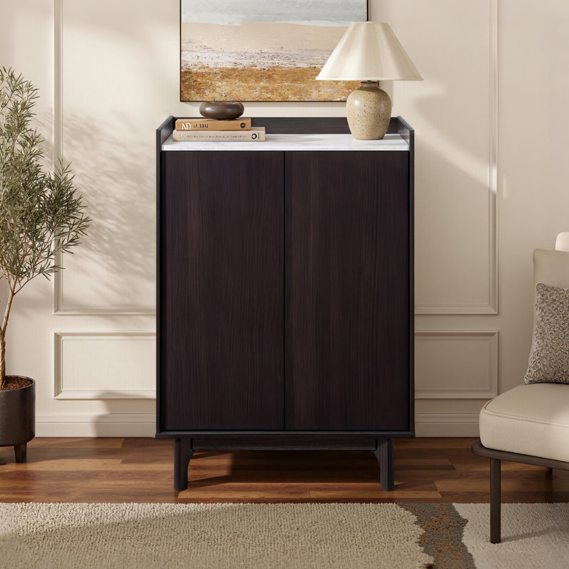 31.4'' W Storage Cabinet with Faux Marble Top