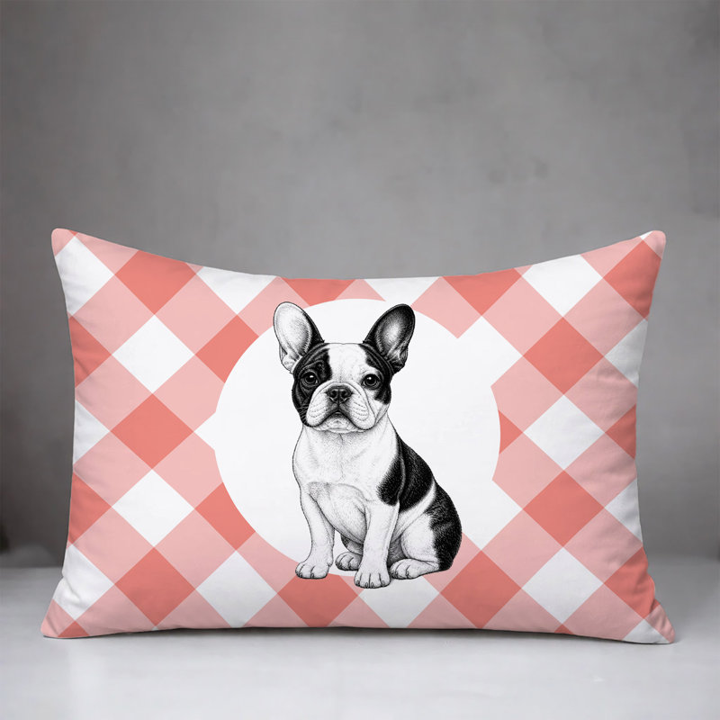 Oreiller réversible intérieur / extérieur French Bulldog, 20 po x 14 po, Pêche