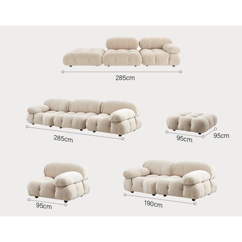 Sofa, 3-seater 285cm, Velvet