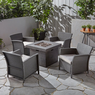 Peavy 5 Piece Multiple Chairs Seating Group with Cushions by Alcott Hill