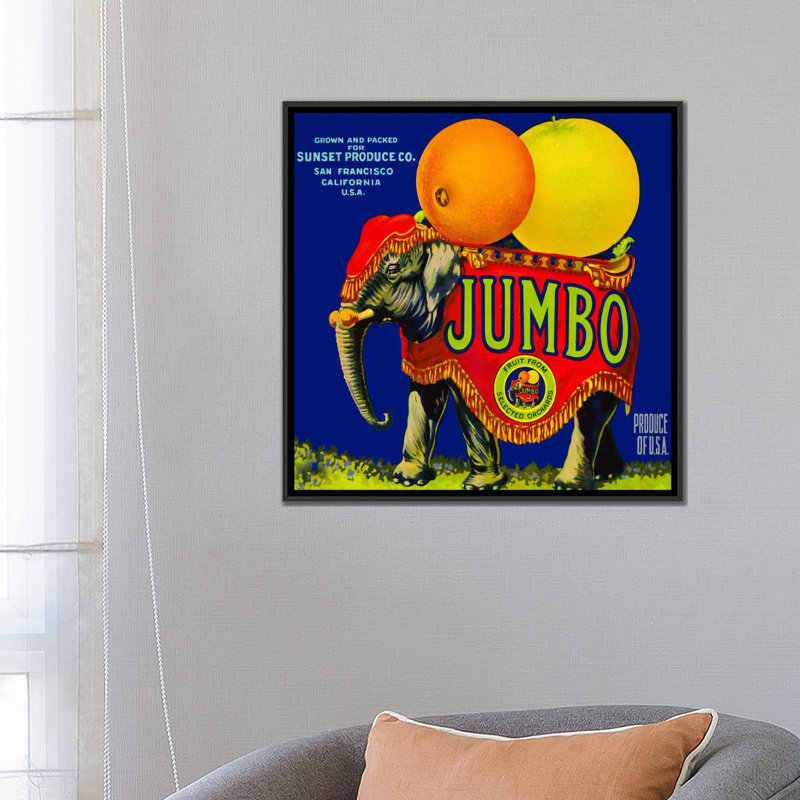 Affiche rétro sur toile, Toile avec cadre noir, H 26 po x l 26 po x P 1,5 po, Pas de tapis