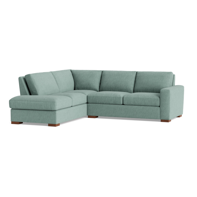 Couch Potato Sectional, Performance Weave - Spa, Left Hand Facing