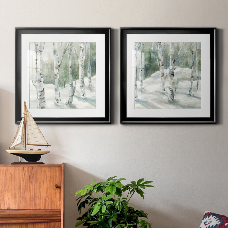 Winter Wonderland I - ensemble de 2 reproductions de cadres photo, H 26,5 po x l 53 po x P 1,5 po, Noir