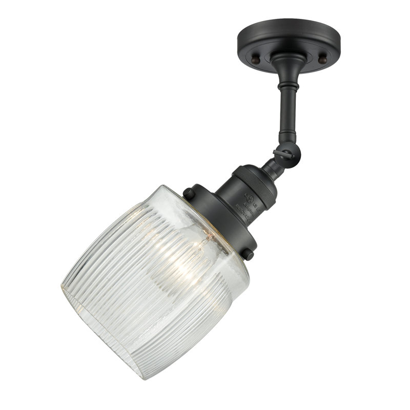 Plafonnier semi-encastré 1 lumière 5,5 po Mireya, Ampoule non incluse, Noir mat