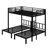 Metal Triple Bunk Bed With Safety Guardrails