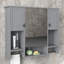 Armoire de salle de bain murale 35 "x 28" avec miroir, tablette ouverte et barre à serviettes, armoire de salle de bain avec miroir-1068103584