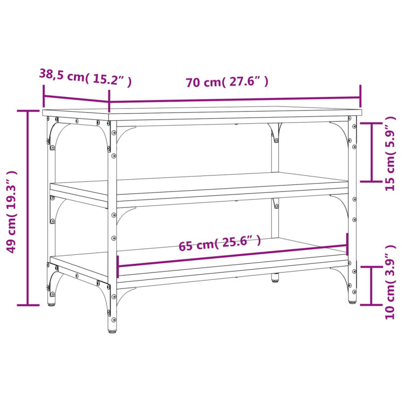 Storage Bench, Brown Oak Look