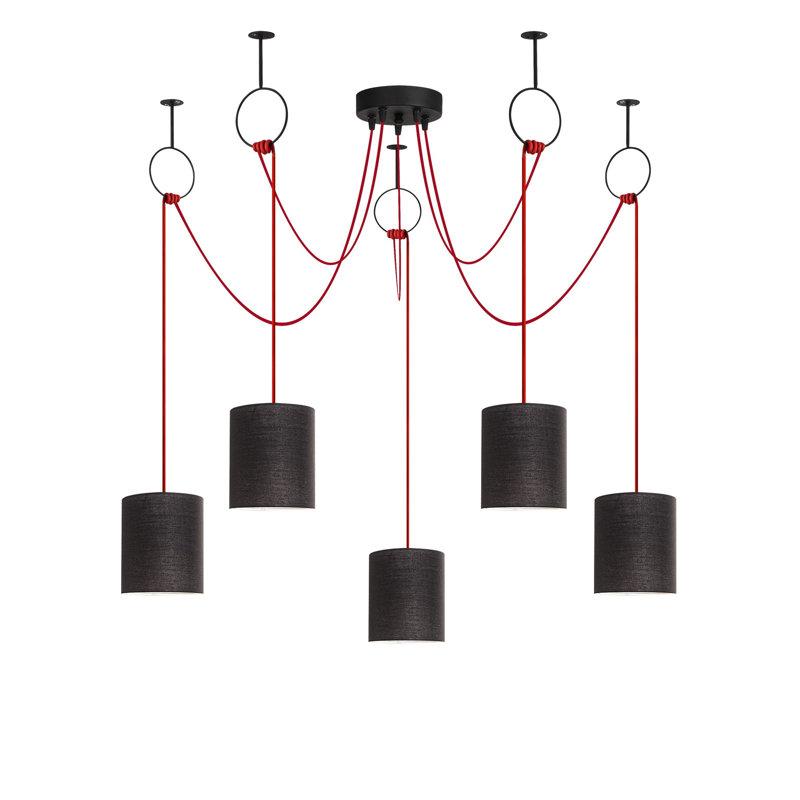 Luminaire suspendu tambour 5 lumières Shayaan