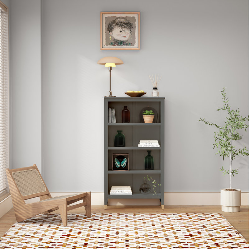 Bibliothèque Adira, (4 tablettes) H 50 po x l 27 po x P 12 po, Gris
