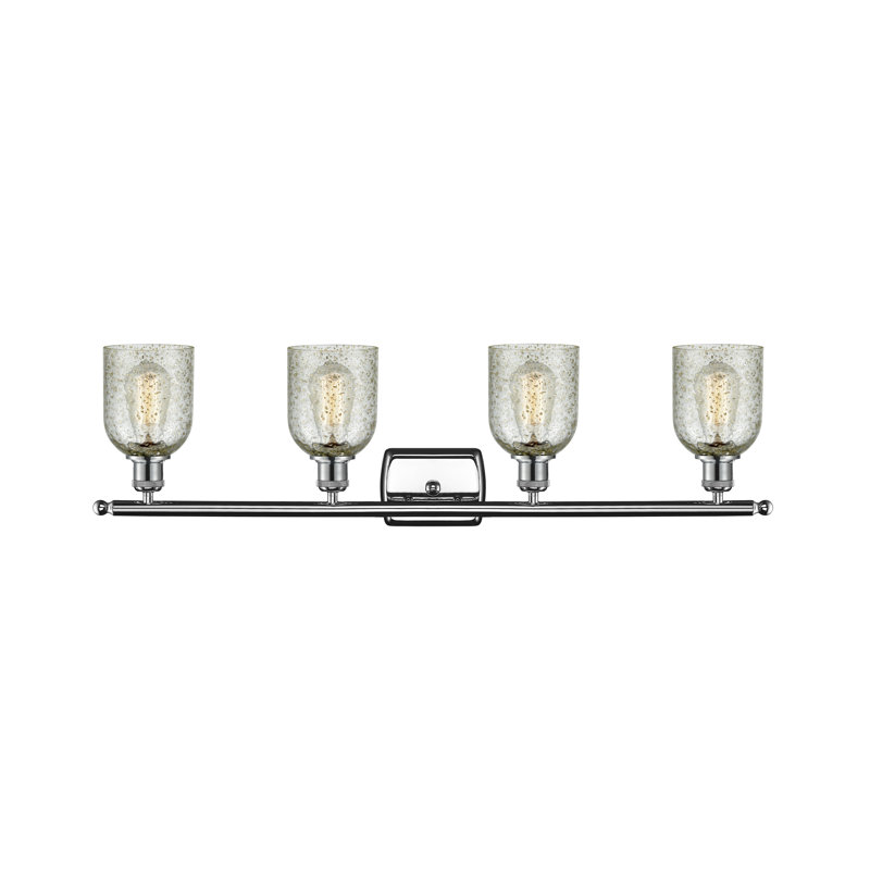 Éclairage de salle de bain à intensité variable 4 lumières Vella, Mica, Ampoule DEL 6 watts Vinage, Chrome poli