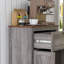 Gray Cupboard. Double Doors, Drawer And Adjustable Shelf. For Bedroom Living Room. Abundant Storage. Tipping. Made Of Particleboard. 23.5" X 11.75" 34.5 Sideboard Cabinet, - Style With Ample Storage,