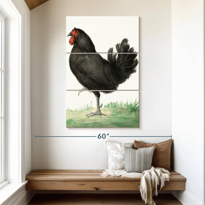 Brampt Standing Black Chicken, 50" H x 32" W
